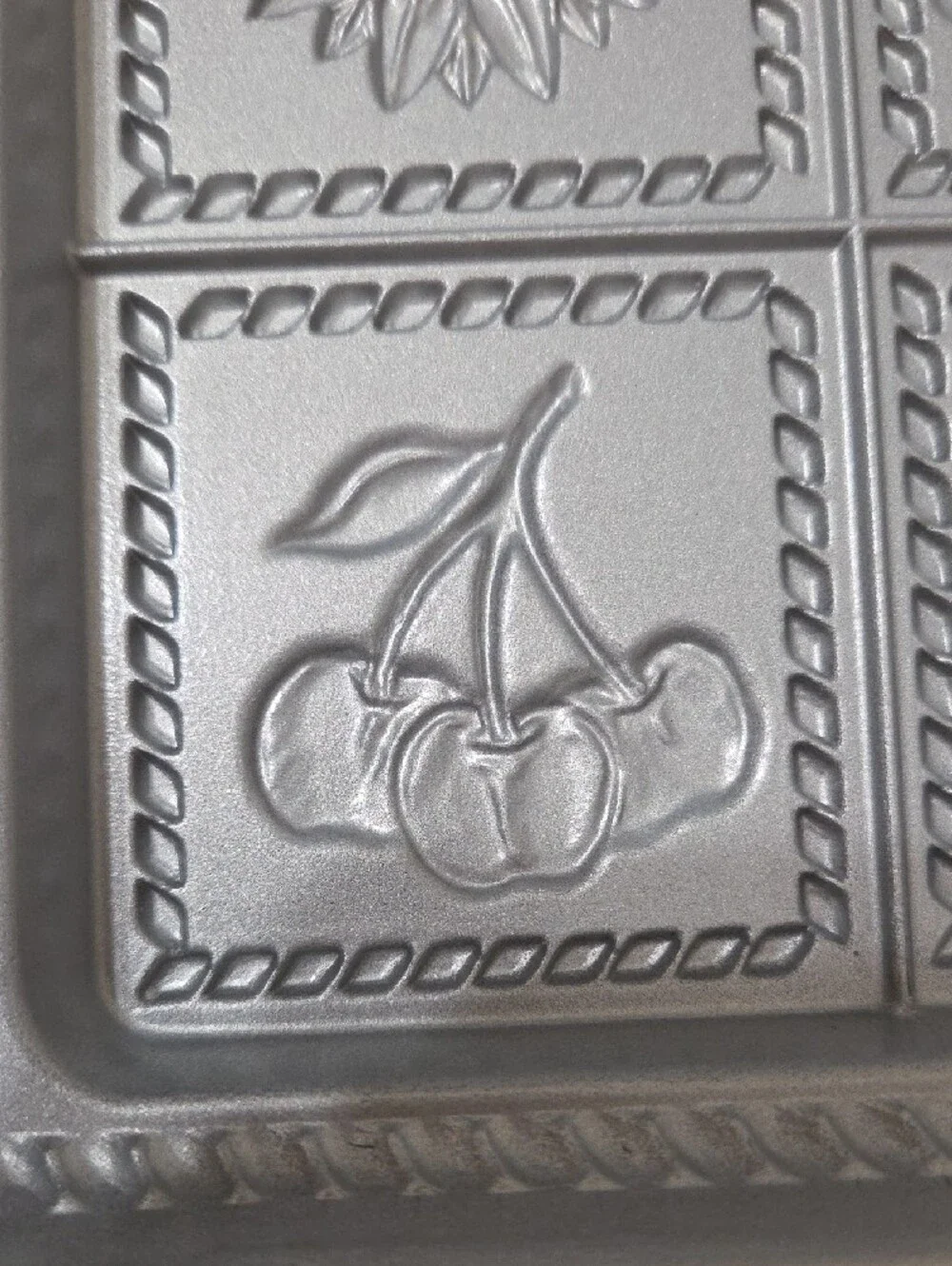 Nordic Ware Silver English Shortbread Baking Pan with Decorative Squares